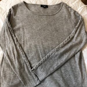 Colour Works Izy Braided Sleeve Detail Pullover- L